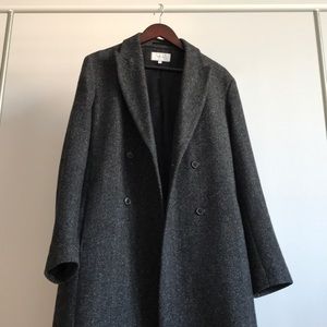 Reiss Double Breasted Coat (Gray/Charcoal, Size M)
